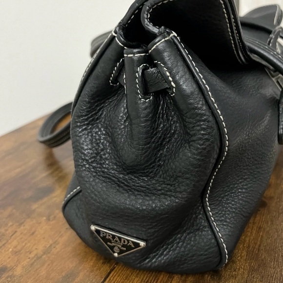 Vintage Prada black Leather Shoulder Handbag - Picture 3 of 14